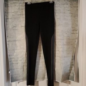 Leggings black polyester with shiny black spandex